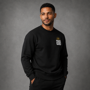 Praise God Glory Crewneck organic cotton sweatshirt, back view