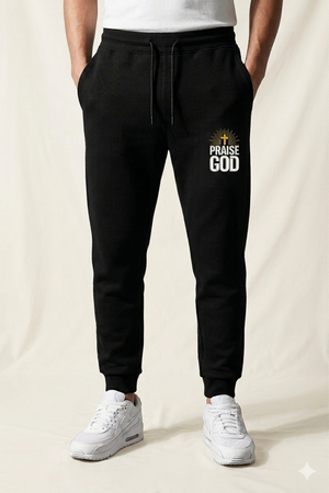 Praise God Fleece Sweatpants Lifestyle - Full Salvation Apparel Christian Streetwear