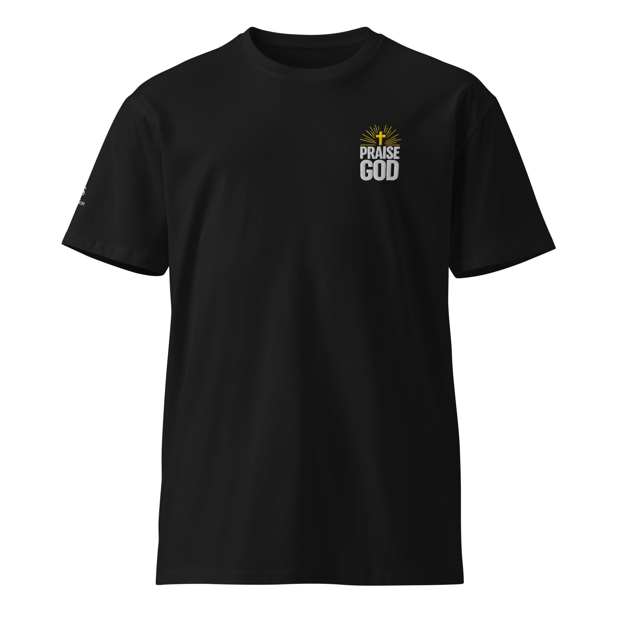 Praise God Christian Graphic Tee Black Front - Full Salvation Apparel