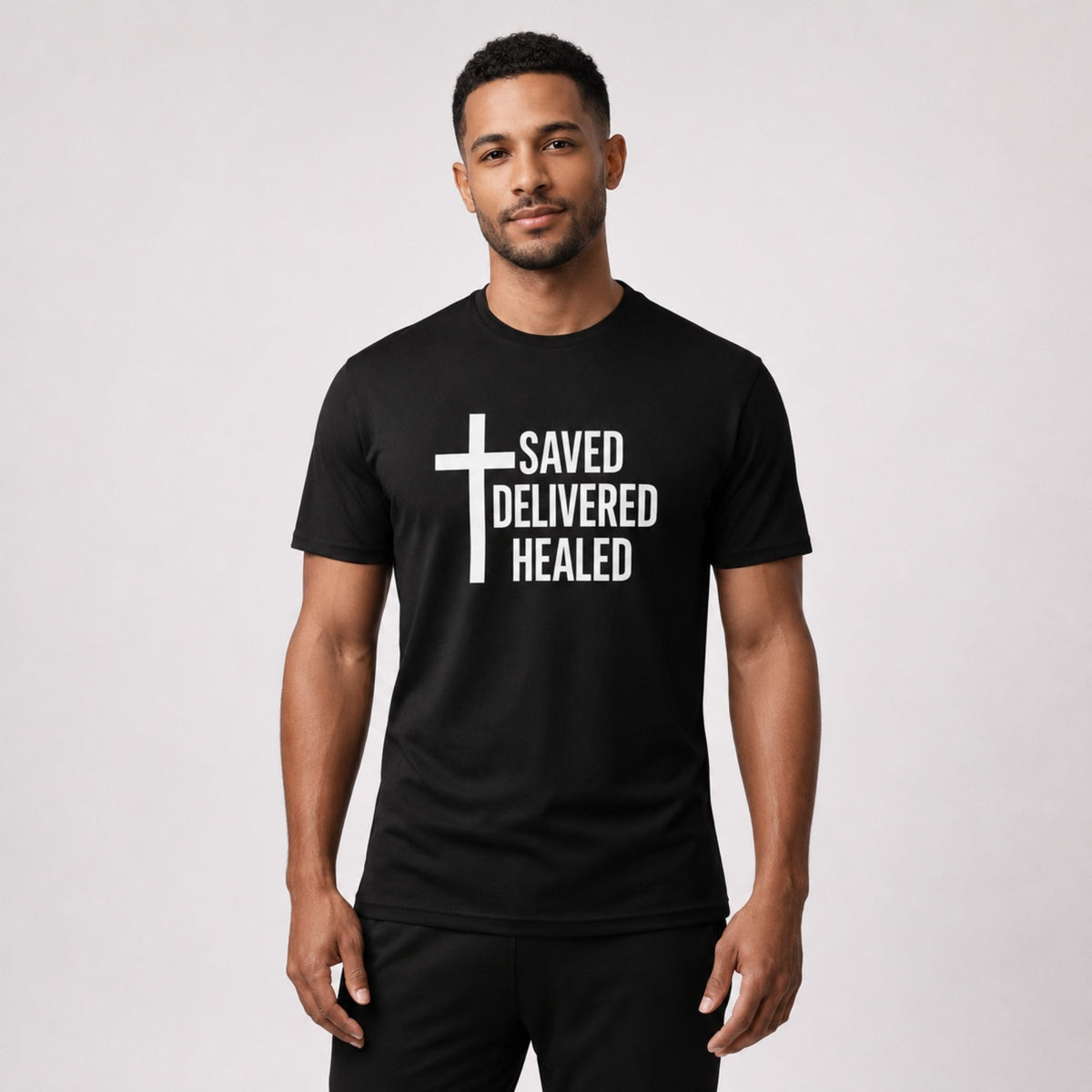 Saved Delivered Healed Classic Tee | Christian Graphic T-Shirt | Full Salvation Apparel