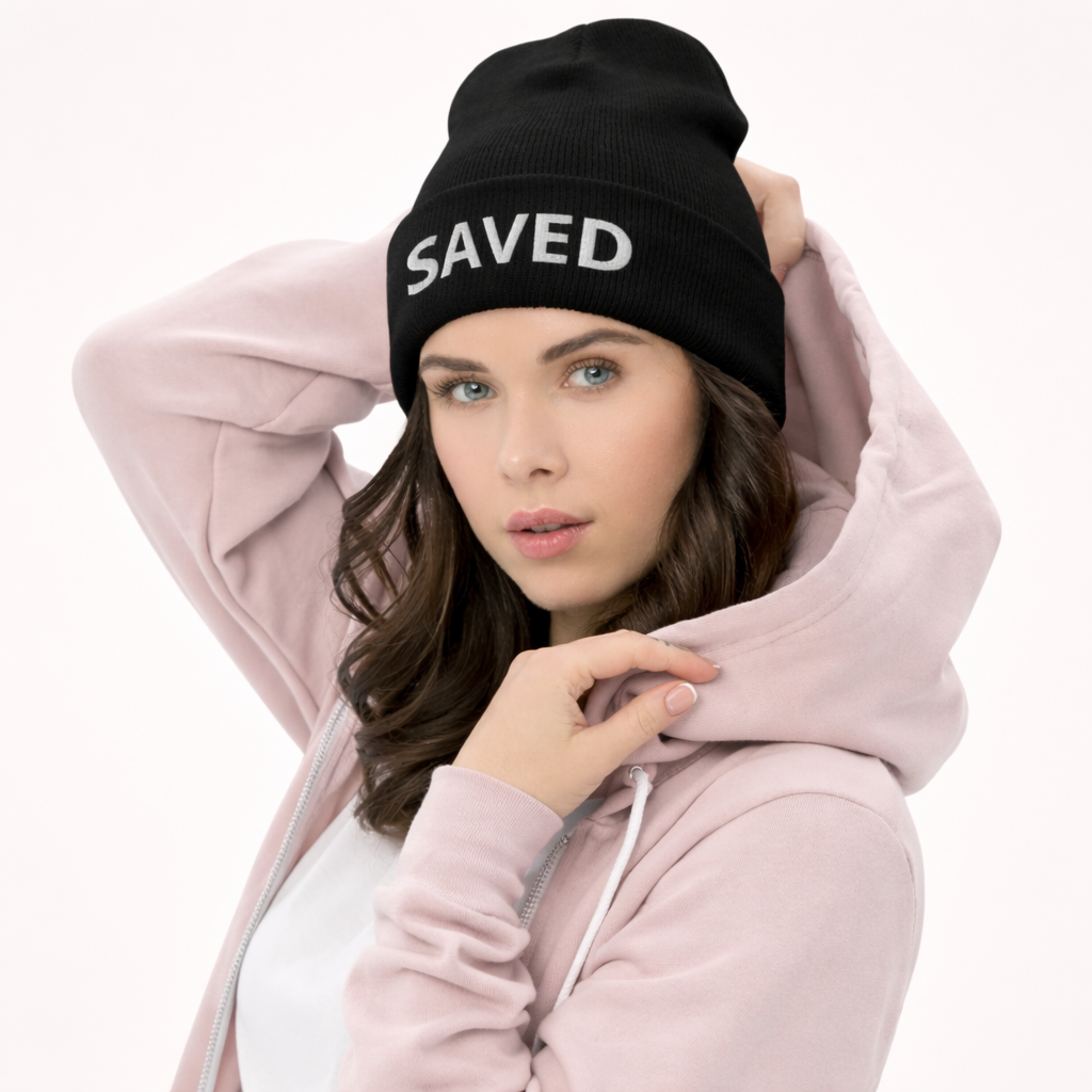 SAVED Christian Cuffed Beanie