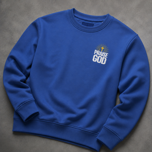 Praise God Glory Crewneck Christian faith-based streetwear sweatshirt, full look