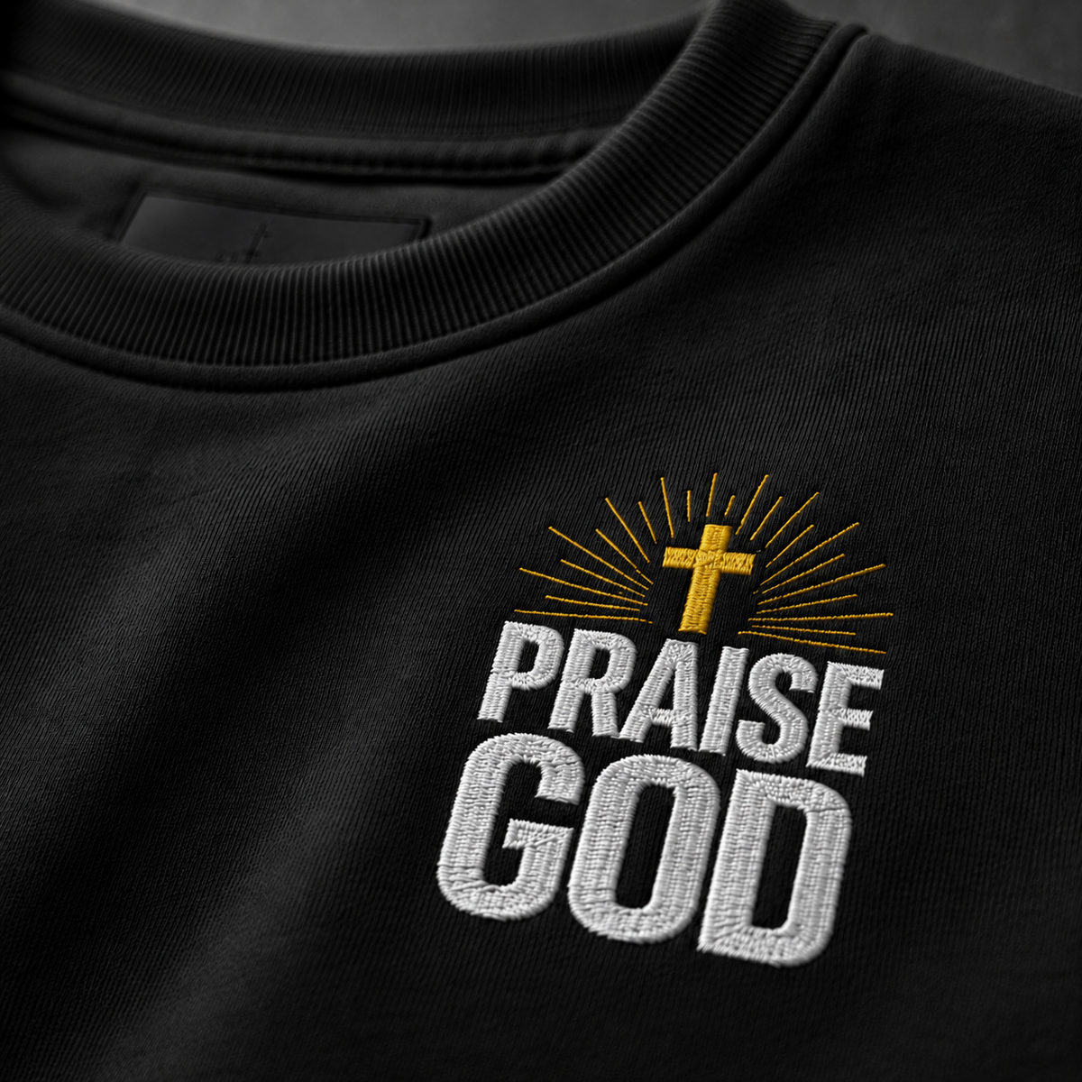 Praise God Glory Crewneck sweatshirt styled lifestyle photo