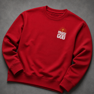 Praise God Glory Crewneck - French terry knit fabric texture detail