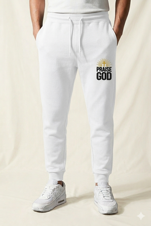 Praise God Fleece Sweatpants Lifestyle Shot 2 - Full Salvation Apparel