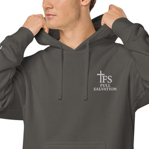 FS Christian Pigment-Dyed Hoodie Black Detail View 2 - Full Salvation Apparel
