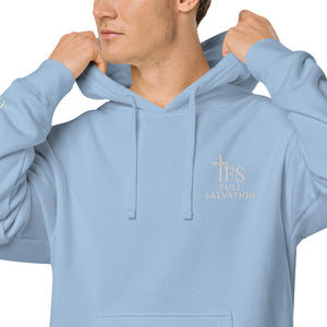 FS Christian Pigment-Dyed Hoodie Light Blue - Full Salvation Apparel