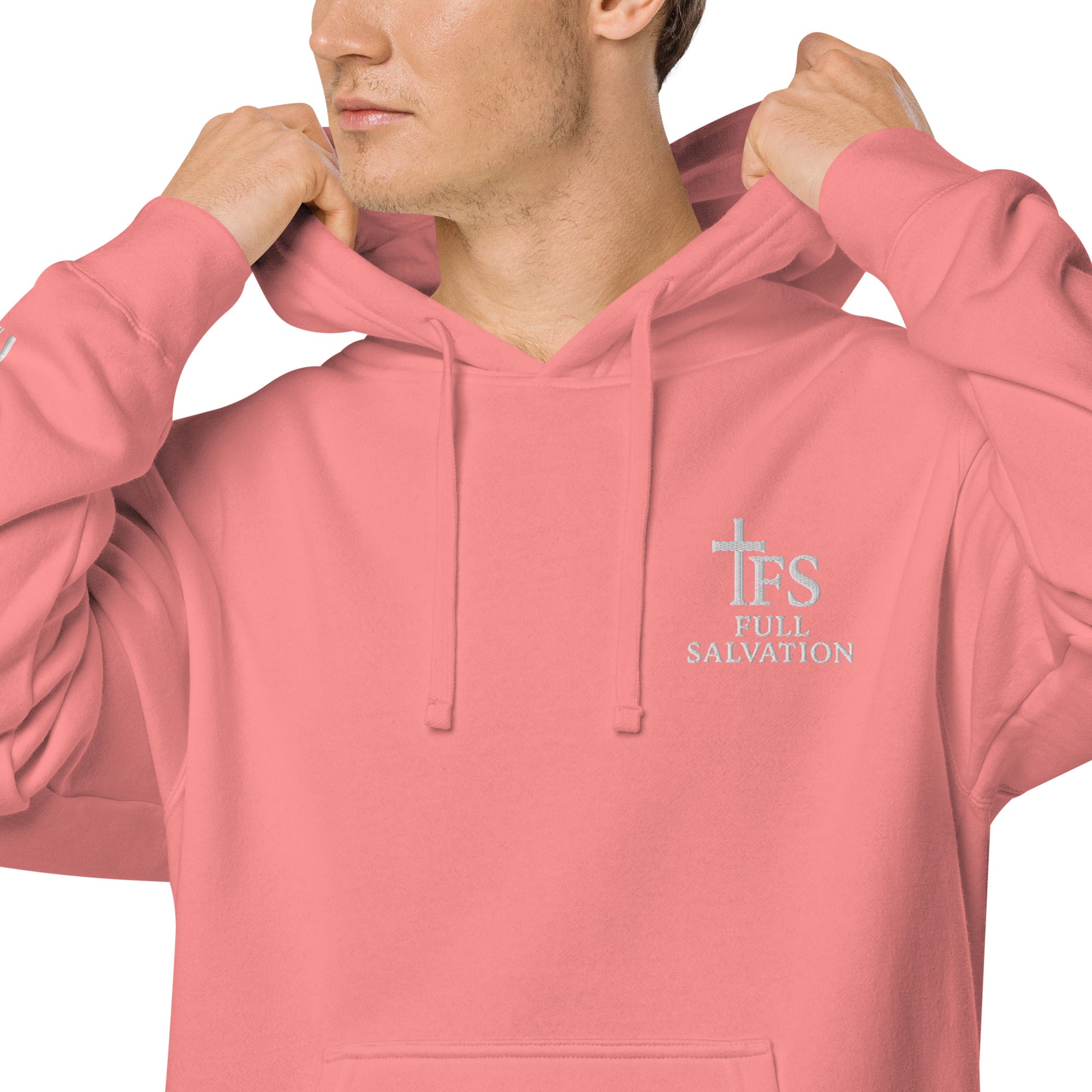 FS Christian Pigment-Dyed Hoodie Pink - Full Salvation Apparel