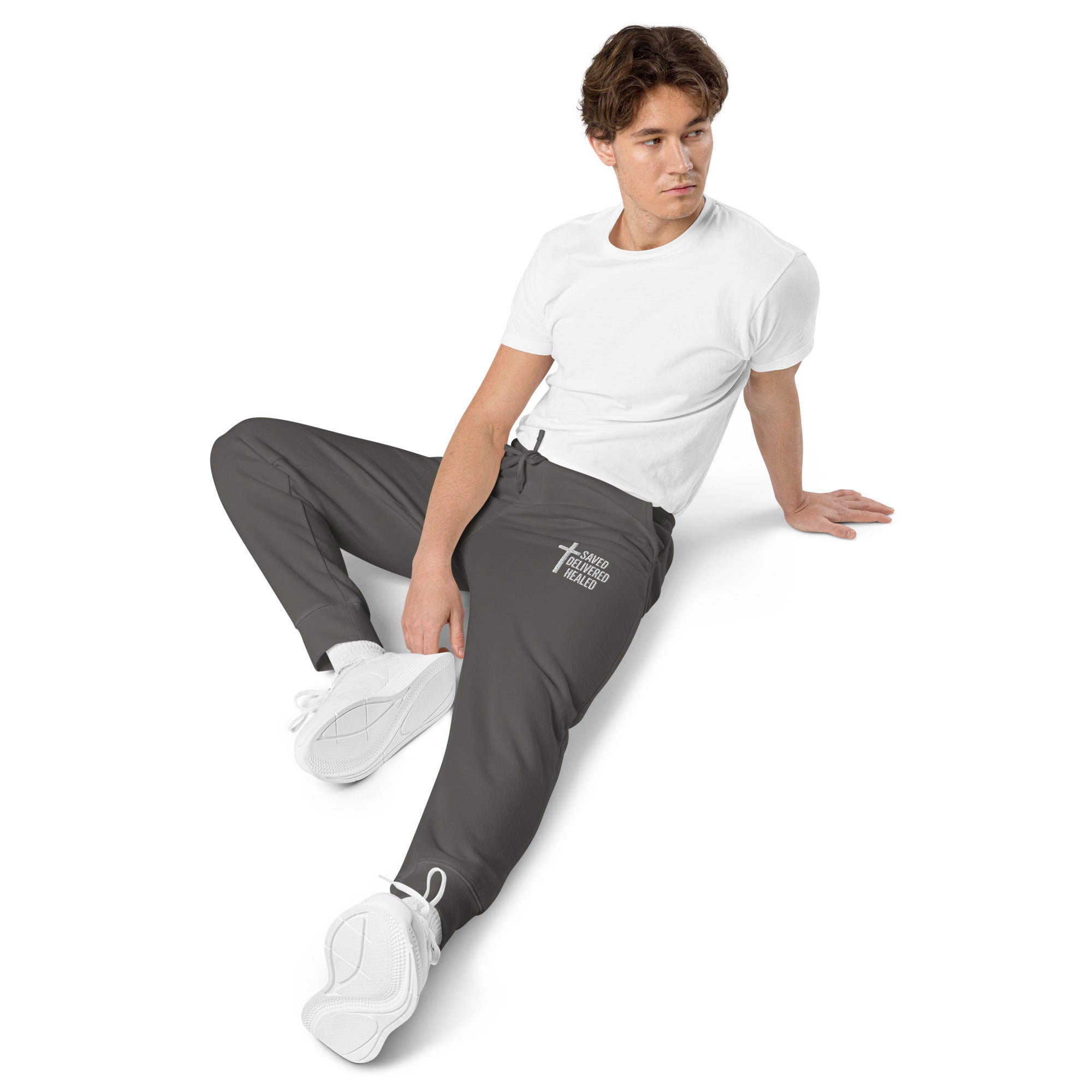 SDH Christian Pigment-Dyed Sweatpants Black Left Front View 2 - Full Salvation Apparel