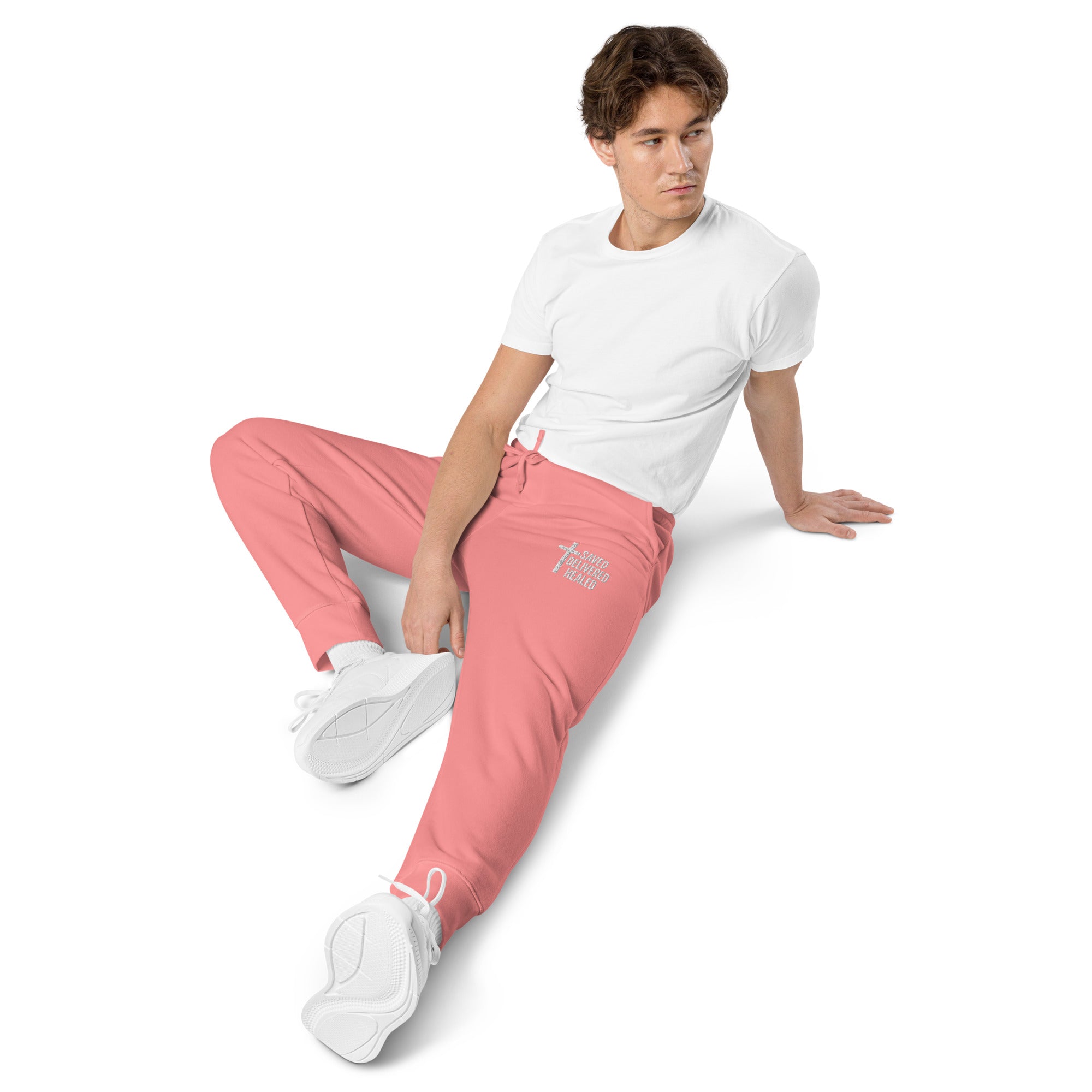 SDH Christian Pigment-Dyed Sweatpants Pink - Full Salvation Apparel